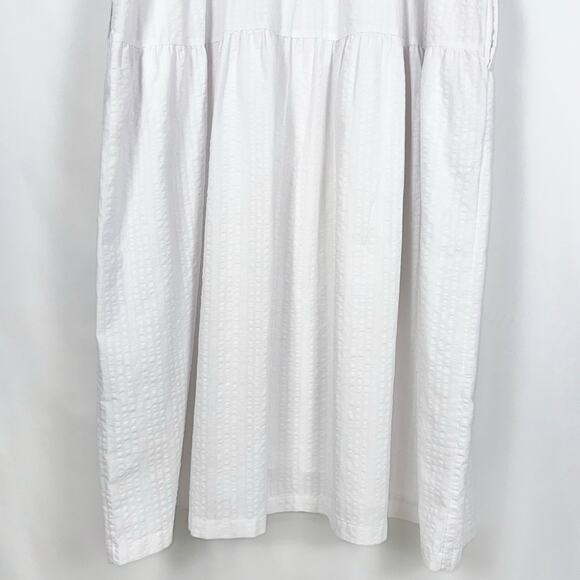 Old Navy Women's Tiered Puff Sleeve Midi Dress XXL White Pockets - Picture 12 of 16